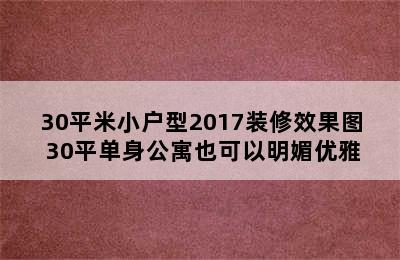 30平米小户型2017装修效果图 30平单身公寓也可以明媚优雅